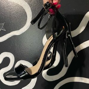 Black vinyl heels!!